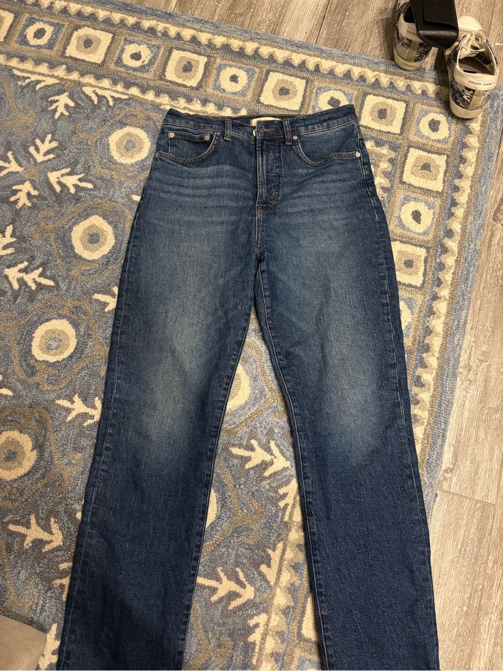 Madewell 90s High-Rise Straight Jeans in Dark Blue Denim
